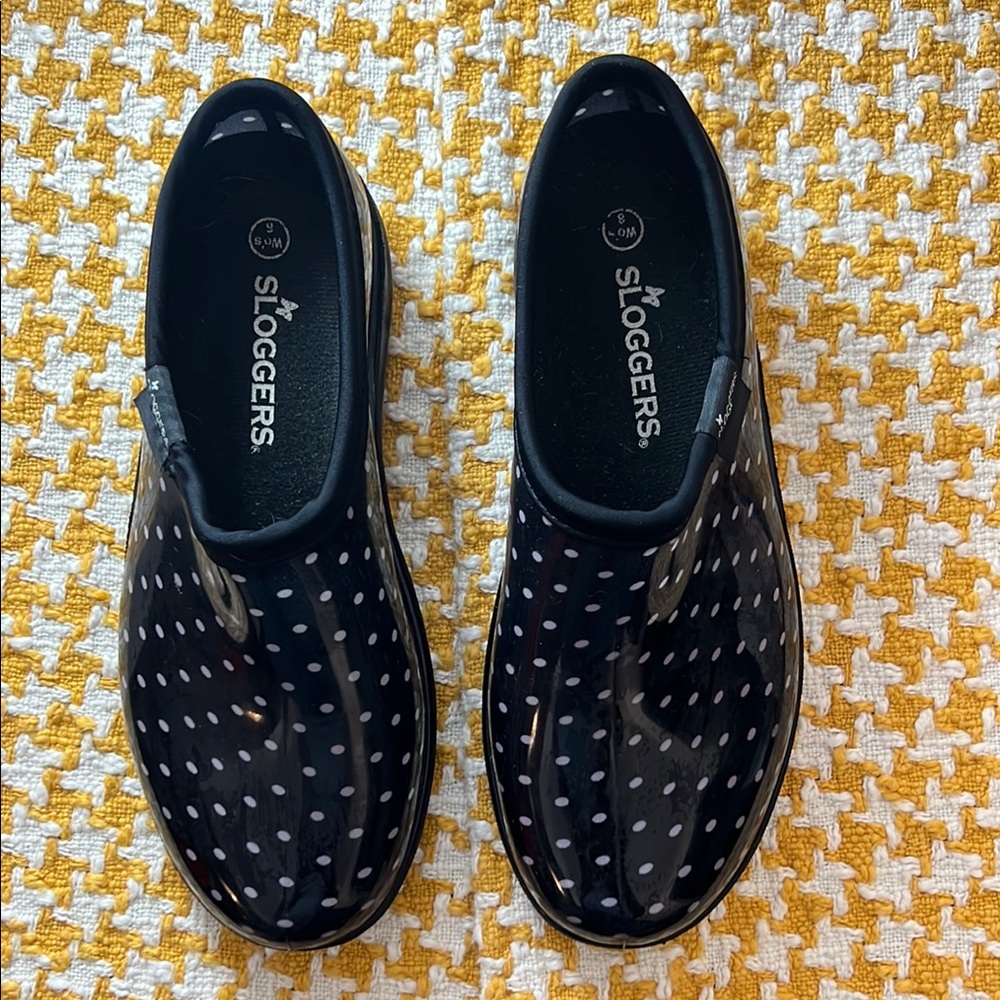 Sloggers Black and White Polka Dot Rain Boots